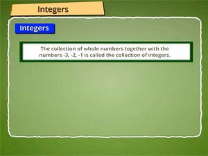 Integers and representation of integers on the number line