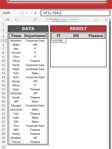 Mastering the FILTER Function in Excel