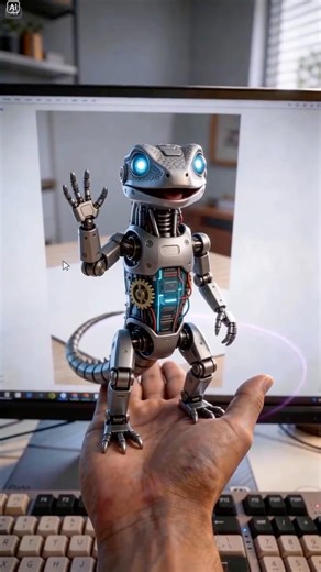 This Robot Lizard Crawled Out of My Screen?! 🤖🦎⚡😳