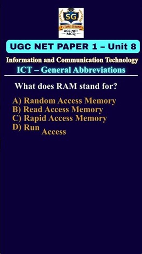 UGC NET Paper 1 Unit 8 ICT Important Abbreviations MCQs | PYQ Questions & Answers | 2026 Preparation