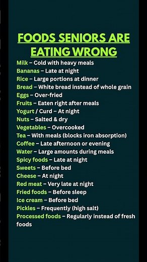 Foods Seniors Are Eating Wrong (Simple Fixes That Can Transform Your Health After 60)| Senior Health