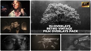 Vintage Film Overlays Retro Grain Scratches Cinematic FX
