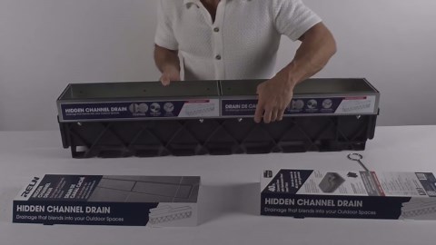 RELN Storm Pro 100 Series 6 in. x 40 in. Hidden Channel Drainage System with Stainless Steel Removable Trays 210031