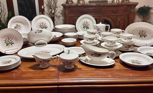 Antique Vintage 1950's Hall Superior Quality Heather Rose Dinnerware Set 74 Pieces Cottage Grandma Dishes - Etsy