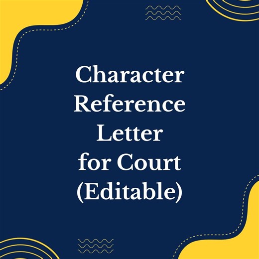 Editable Character Reference Letter for Court – Professional Template (canva & PDF) - Etsy