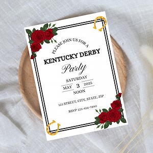Editable Kentucky Derby Party Invitation Template | Derby Day Printable Invite | Horse Race Party Invitation | Spring Event Canva Template - Etsy