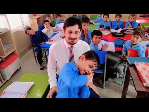 Beginner students reciting poems with actions and confidance