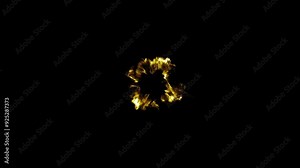 Color particles powder explosion animation in super slow motion on a orange yellow alpha channel.