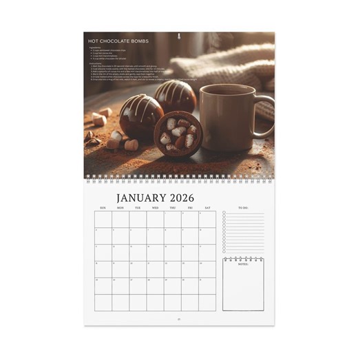 2026 Chocolate Dessert Recipe Wall Calendar | Food Lover Gift - Etsy