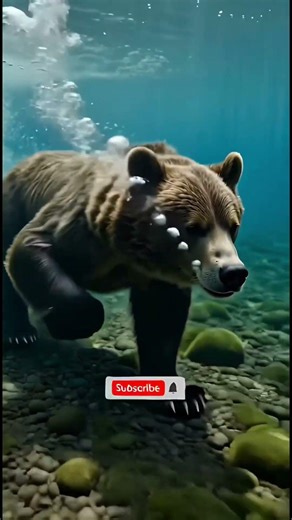 Giant Bear Dives Underwater in Slow Motion 😱 Wild Nature Moment #wildlifeentertainment #shorts