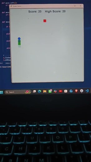 🐍 Python Snake Game 🎮 | Easy Coding #Shorts #ai #coding #python