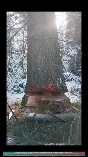 Cutting a Giant Pine Tree in the Snowy Winter ❄️🌲 cutting trees | Extreme Logging Skills