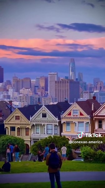 Breathtaking Sunset at Painted Ladies, San Francisco