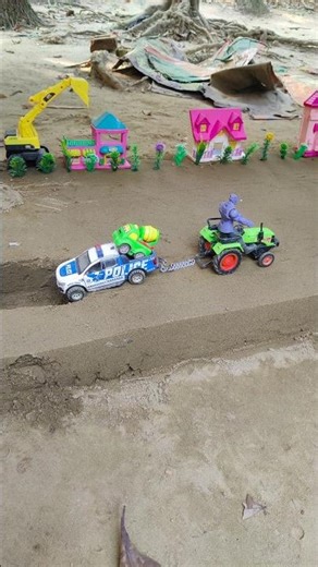 Police car & Kubota tractor challenging videos#shorts