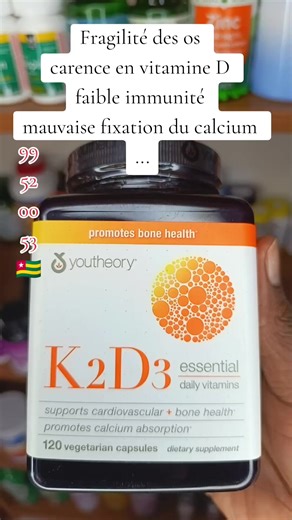 la vitamine k2D3 renforce les os et les dents,aide le calcium à bien se fixer dans les os,rotège le coeur et les artères, renforce le système immunitaire, soutient les muscles...#k2d3 #santé #pourtoi #viral #carmelktrading