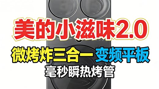 美的Midea小滋微烤炸一体机，微波炉电烤箱空气炸三合一变频平板秒热，究竟有多强？