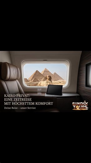 Kommt mit uns nach Kairo! Heute zeigen wir euch, wie eine private Tour bei Sundix Tours aussieht. 🚐💨 Zuerst: Abholung direkt an der Unterkunft. Dann: Die Pyramiden von Gizeh – unser Guide erklärt euch alles, was nicht in den Geschichtsbüchern steht. 📖 Danach geht’s zum neuen Grand Egyptian Museum. Zum Abschluss gibt’s echtes ägyptisches Soulfood. 🥙 Effizient, luxuriös und einfach unvergesslich. Wann kommst du?“
