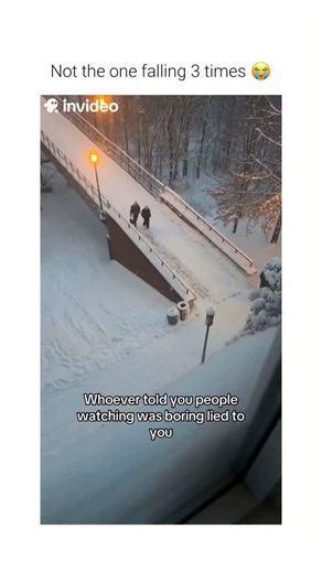 Hist Humor on Instagram: "This video demonstrates the effects of reduced surface friction on a pedestrian walkway during a winter event. ​The Subject ​The footage captures various pedestrians attempting to navigate a steep incline covered in a layer of accumulated snow and ice. The angle of the ramp significantly influences the physical outcomes shown. ​The Mechanism ​The phenomenon is caused by a low coefficient of friction between footwear and the frozen surface. Once the gravitational force a