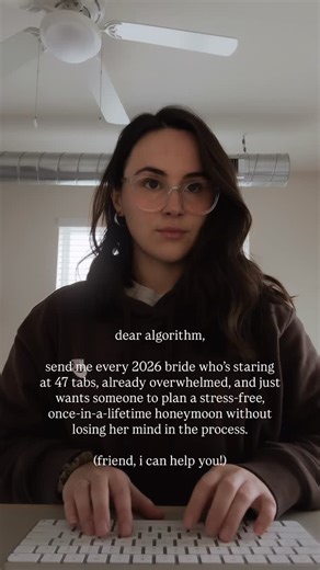 Hey bride-to-be 👋🏼 I know you’re overwhelmed. I know your brain is basically a browser with 47 tabs open. And somehow the honeymoon — (aka the fun part) keeps getting pushed to the back burner. You’re not alone, and you don’t have to figure this out by yourself! I’ve planned hundreds of honeymoons, and I know exactly how overwhelming this stage feels. ❎ Too many places. ❎ Too many opinions. ❎ Not enough time. So here’s where I step in… I take planning off your plate. All of it — transportation