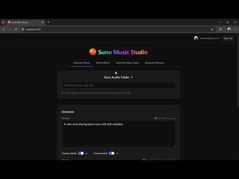 Web-Based Suno Music Studio: Advanced Track Generation with Custom Settings
