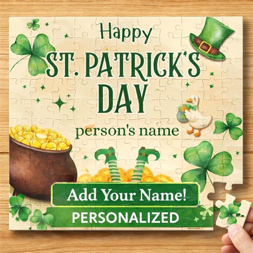 Happy St. Patrick's Day Puzzle | Personalized St. Patrick's Day Jigsaw, Custom Gift for St. Patrick's Day, Custom Name Jigsaw - Etsy