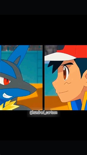 Cartoon on Instagram: "Ash and Lukario power 🔥🔥🔥 @hundred_cartoon #instagram #pokemonultimatejourneys #lucario #viralvideos #pokemon"