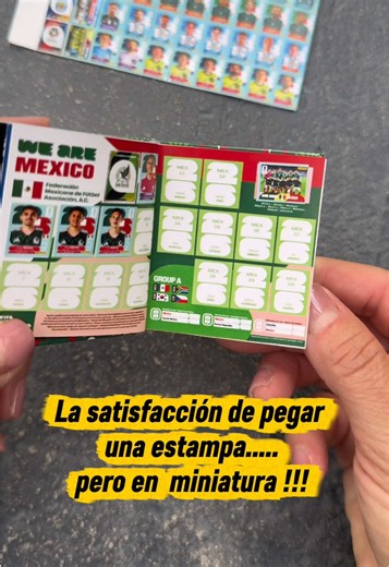 La satisfacción de pegar la estampita….. peroooo miniatura!!!!! #minialbum #album2026 #mundial2026