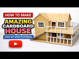How to make a beautiful two -story house using cardboard 🏠 | Easy DIY Cardboard House.