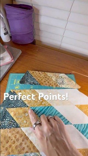 Perfect Quilt Points Every Time With This Simple Trick! #quilting #quicktips #shorts
