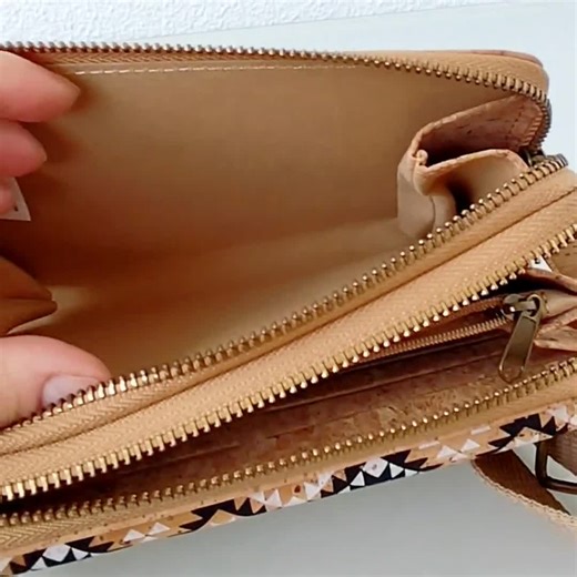 Eco Friendly Phone Zip Purse Made From Natural Cork With Shoulder and Wrist Strap, FREE SHIPPING - Etsy UK