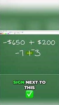 Master Negative Numbers Simple Math Explained! #math #maths #basicmath