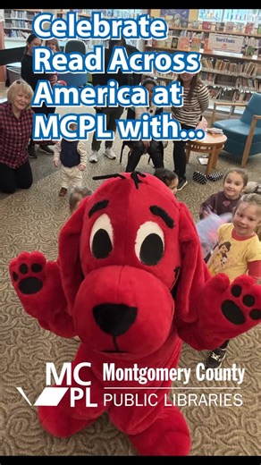 We are SO excited to welcome Clifford the Big Red Dog to MCPL for our Read Across America celebration! He popped into the Rockville Memorial branch yesterday & met some new friends! Make your plan to meet Clifford at the following events: Gaithersburg: Sunday, 3/1, 2pm Wheaton: 3/2, 5pm Brig. Gen. Charles E. McGee: 3/4, 5pm Come dressed as your favorite literary character & visit with Clifford and/or stop in & read with us! You can read one-on-one with a trained JCA Interages volunteer OR you ca