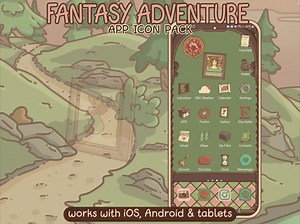 Fantasy Adventure Icon Pack for Ios, Android & Tablet, Wallpapers, Widgets, Gamer App Theme - Etsy