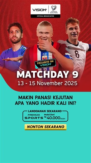 31 reactions | Dukung tim favoritmu bertarung di UEFA European Qualifiers MD 9 menuju Piala Dunia 2026! | Vision Plus | Facebook