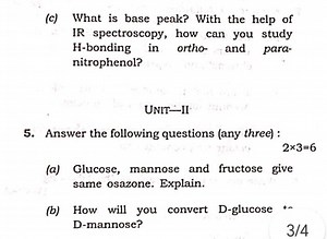 (c) What is base peak? With the help of IR spectroscopy, how ca... | Filo