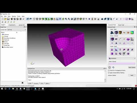 Mesh a cube with a hollow sphere in Coreform Cubit