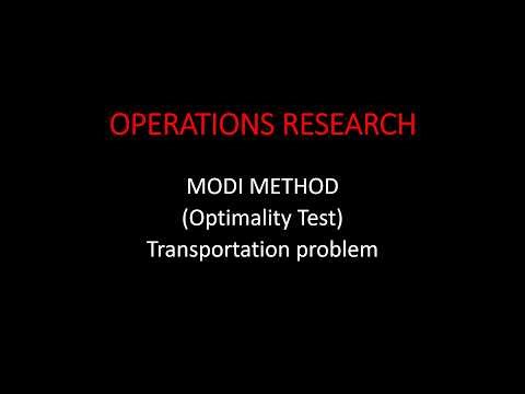 MODI Method Transportation Problem