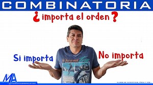 Explicación con varios ejemplos para aprender cuándo importa o no importa el orden en un ejercicio de combinatoria: combinaciones, permutaciones o variaciones. Curso completo de Combinaciones, Permutaciones y Variaciones: https://www.facebook.com/watch/100055132908857/5413047982147259 _______________________________________________________________ Si quieres ayudarme para que el canal siga creciendo puedes: - Suscribirte: https://www.youtube.com/matematicaspr... - Contribuir al canal con una don