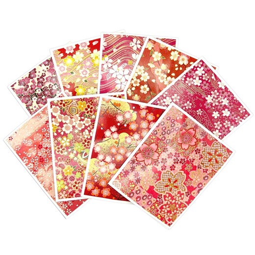 Japanese Greeting Card Set With Cherry Blossom Notecards, Blank Sakura Flower Chiyogami Print Cards, Unique Spring Asian Birthday Cards Pack - Etsy