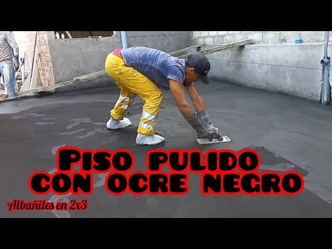 como hicimos un piso pulido con ocre negro #albañilería #house #construction