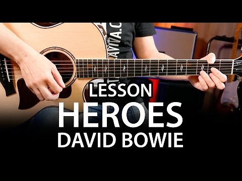 How to play HEROES by David Bowie on guitar ( lesson tutorial )