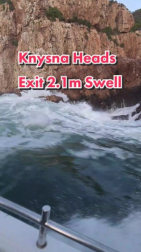Knysna Heads port exit . 2.1m 14s Swell on an outgoing tide . Channel followed on the day as it was the safest option. #fishing #TheHeads #Knysna #visvang #Heads