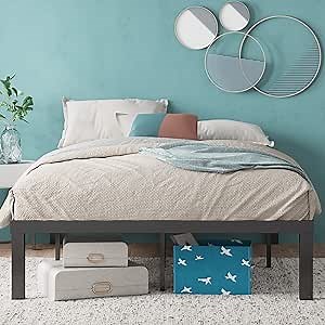 Zinus Luis 16 Inch QuickLock Metal Platform Bed Frame, Mattress Foundation with Steel Slat Support, No Box Spring Needed, Easy Assembly, King