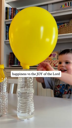Brittany Hill | JOY Object Lesson 🤗💛🍋 Supply List Bottle 1: Water and empty balloon Bottle 2: White vinegar in the water bottle and baking soda inside the... | Instagram