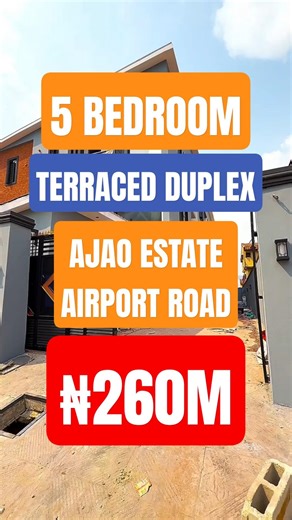 5 BEDROOM TERRACED DUPLEX FOR SALE IN AJAO ESTATE, AIRPORT ROAD. LAGOS: ☎️+2349063787603