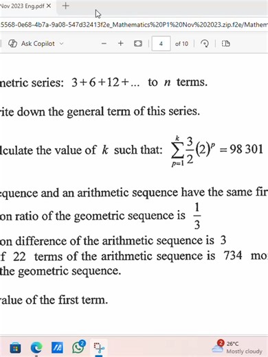 Sequence and Series Practice Question 4
