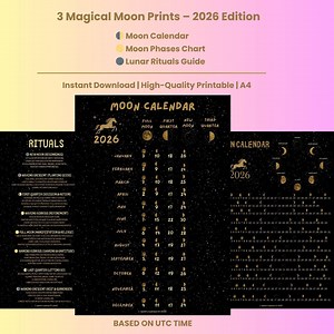 Moon Phase Calendar 2026: Lunar Ritual Guide, Astrology Art (PDF) - Etsy Australia