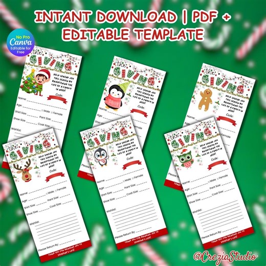 Editable Giving Tree Gift Tags • Christmas Charity Wish List (digital Download) - Etsy