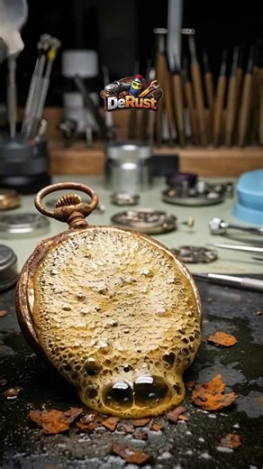 Restoring a Completely Rusted Pocket Watch – Satisfying Cleaning #derust #metalrestoration #rust