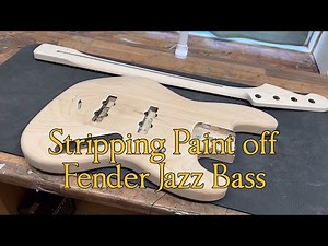 Stripping A Fender Jazz Bass Body and Neck - Poly Finish With Heat Gun